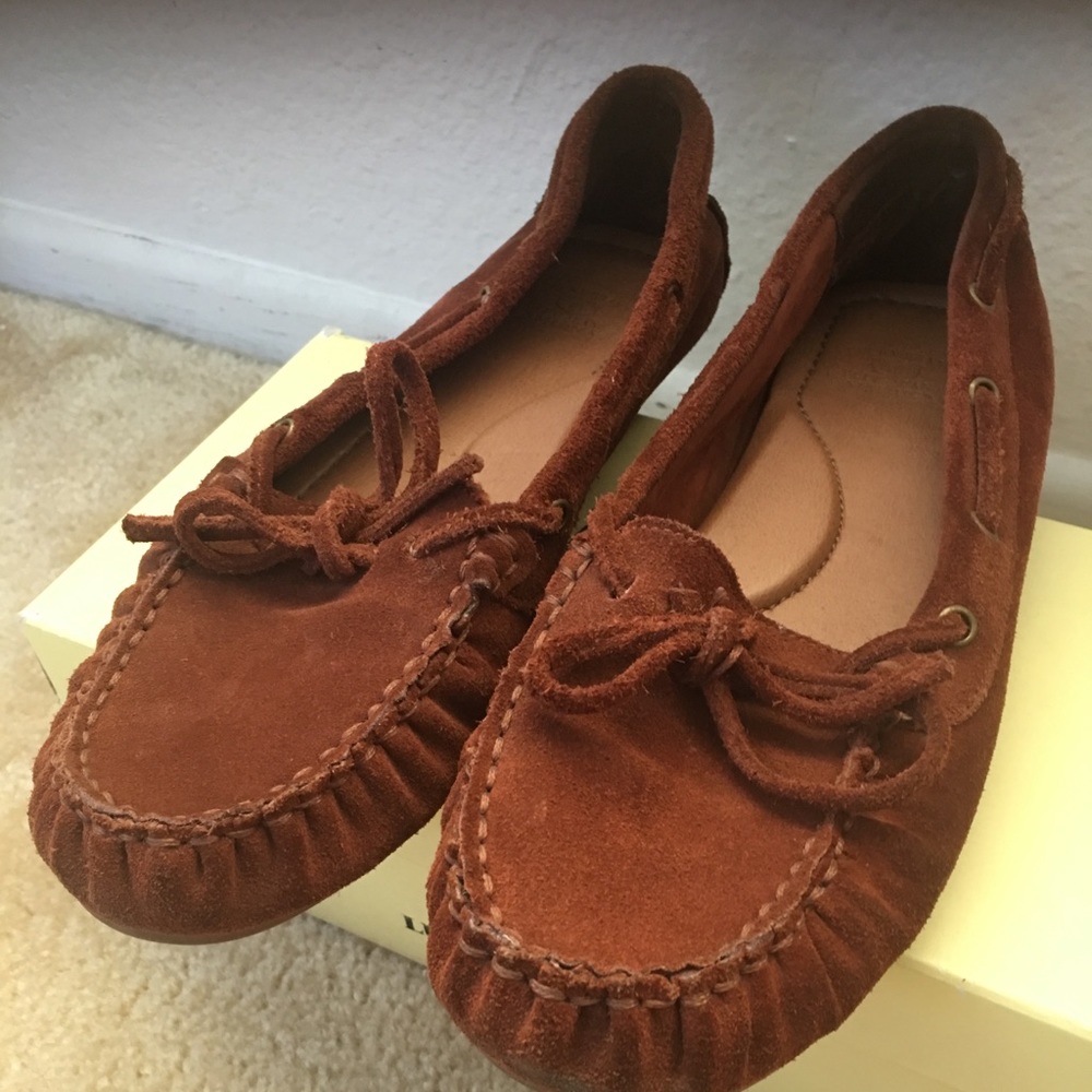 Lucky brand Bourbon Oiled Suede Moccasins. 9.5M